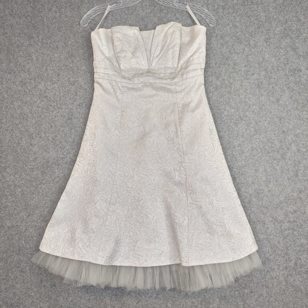 Jessica McClintock Gunne Sax Dress Juniors Sz 7 Prom Petticoat Strapless Formal - Picture 10 of 15